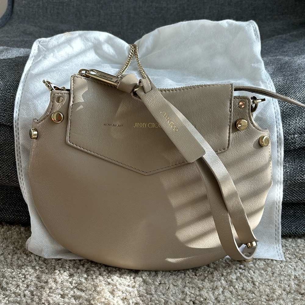 JIMMY CHOO TAN SHOULDER/CROSSBODY BAG
